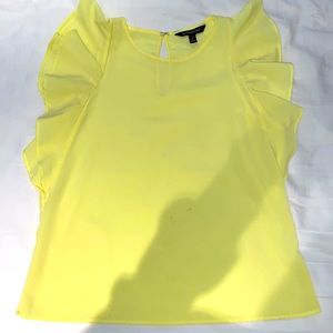 Yellow ruffle blouse